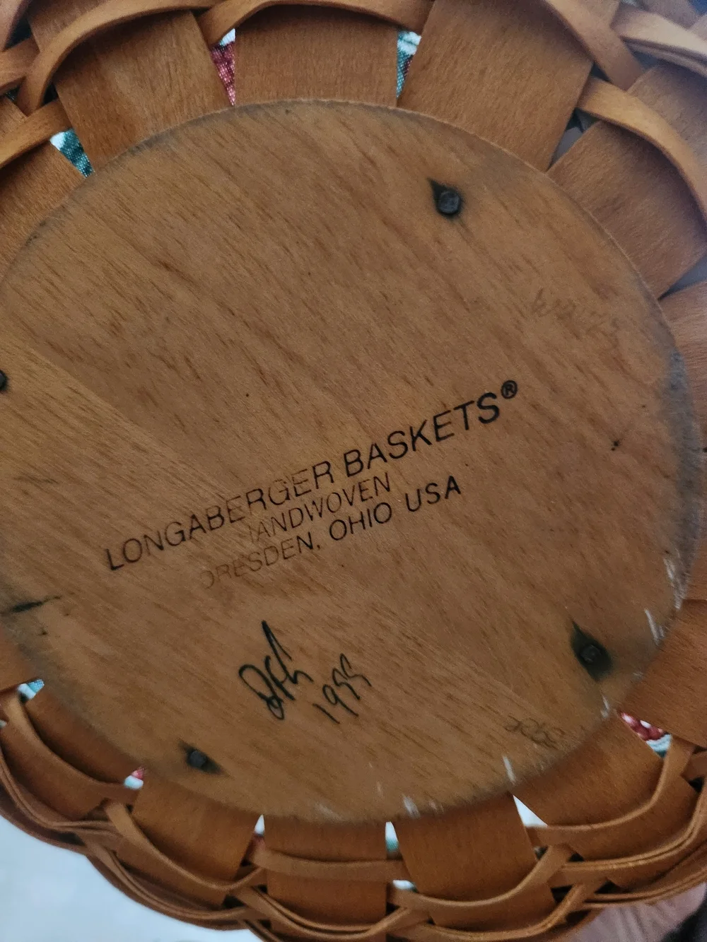 Longaberger Christmas Collection 1999 Popcorn Basket - Holly Christmas